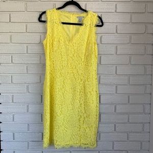 H&M Yellow Sleeveless Lace Dress